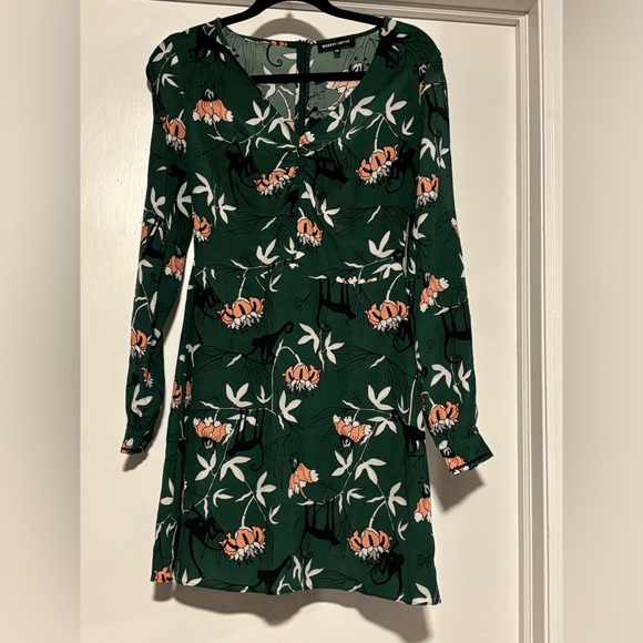 Markus Lupfer Silk Green Floral Dress - Picture 1 of 9